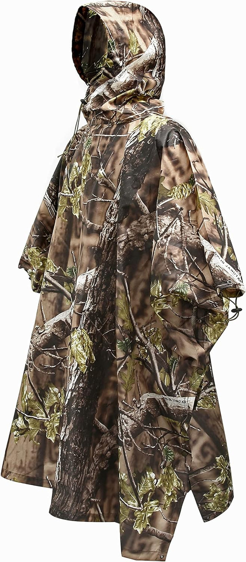 Hooded Waterproof Camouflage Rain Poncho with Blind Pattern for Outdoor Activities - Peak Performance Outfitters