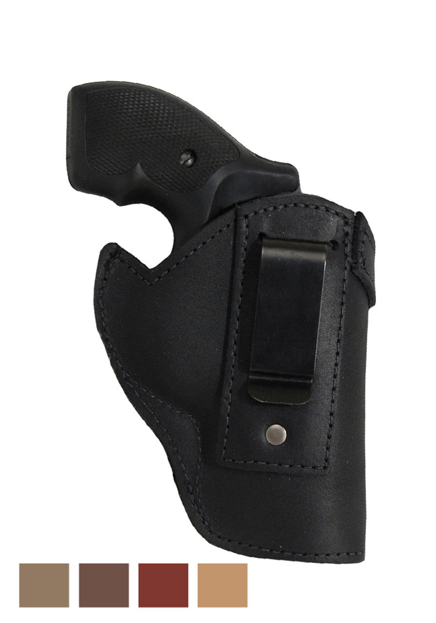 Black Leather Inside-the-Waistband Holster for 2 Snub Nose .38/.357 Revolvers