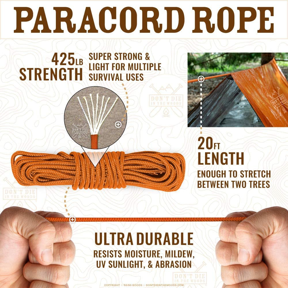 Ultralight 2-Person Emergency Shelter Tube Tent with Paracord: All-Weather Protection for Outdoor Survival - Peak Performance Outfitters