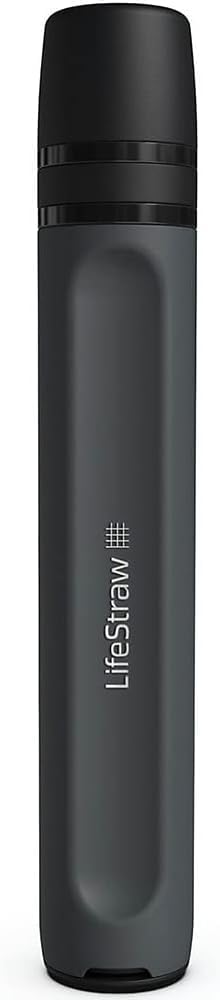 LifeStraw Peak Series personal water filter for hiking and camping, in mountain blue, showcasing compact hydration gear for outdoor use.
