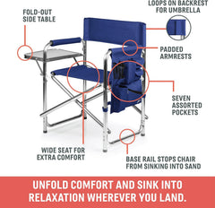 ONIVA Brand Sports Chair with Side Table - Red - Peak Performance Outfitters