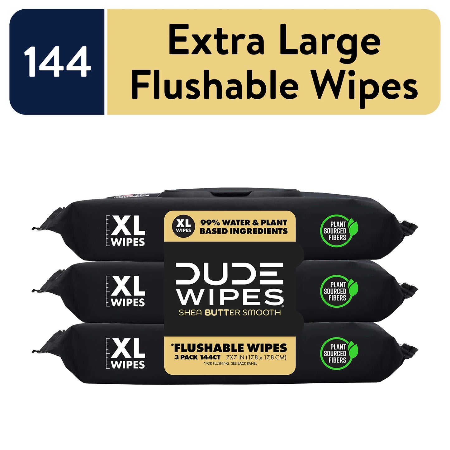 Flushable XL Wet Wipes with Shea Butter Smooth, 144 Count