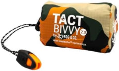 Survival Frog Tact Bivvy 2.0 Emergency Sleeping Bag with Stuff Sack, Carabiner & Survival Whistle – Compact, Lightweight, Waterproof, Reusable Thermal Bivy Sack Shelter Kit