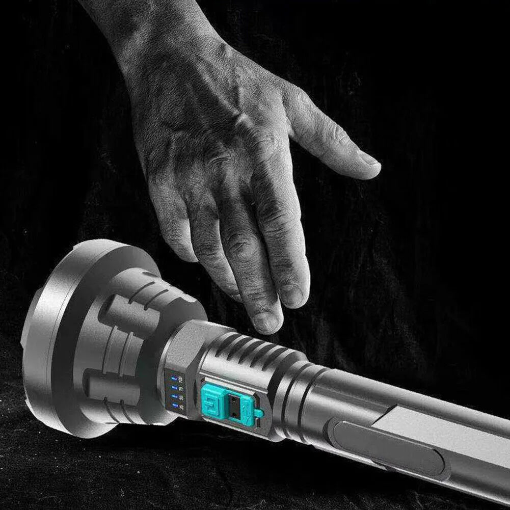 Professional Product Title: F5 High-Powered LED Tactical Flashlight with Long Range Beam, Waterproof Design, and USB Rechargeability - Peak Performance Outfitters