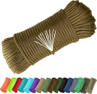 50 feet mil-spec 650 paracord with 10-strand core