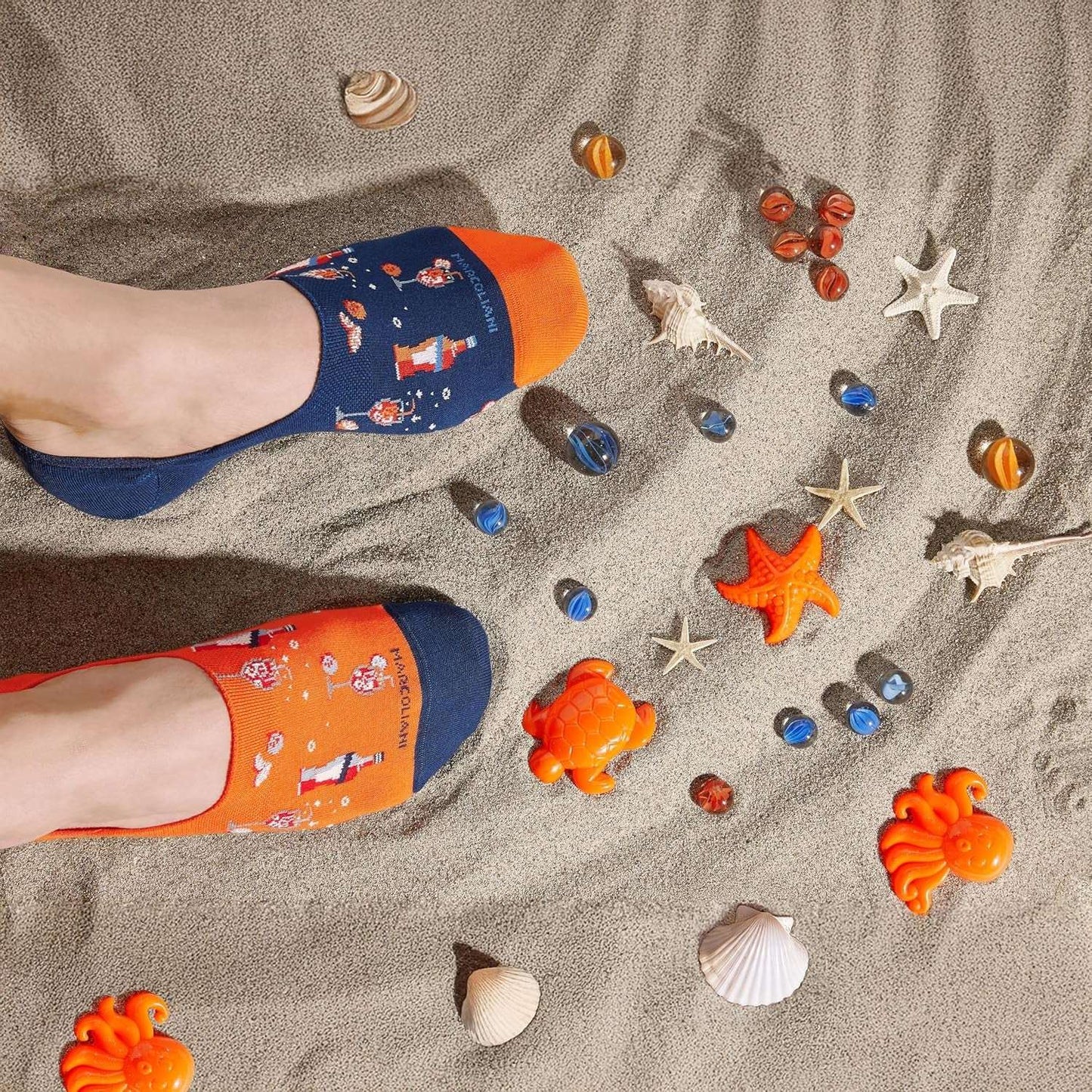 Marcoliani Milano Made in Italy - No Show Socks for Men - Always Stay up | Essence of Cotton Spritz Invisible Touch