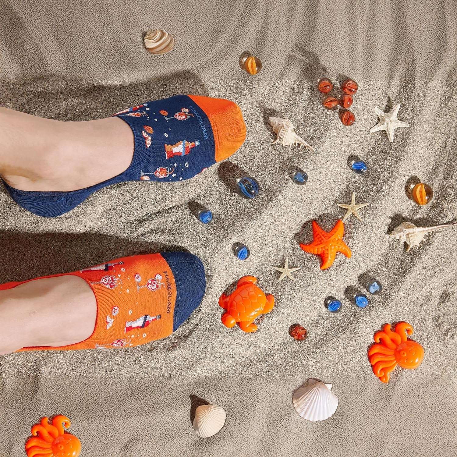 Marcoliani Milano Made in Italy - No Show Socks for Men - Always Stay up | Essence of Cotton Spritz Invisible Touch