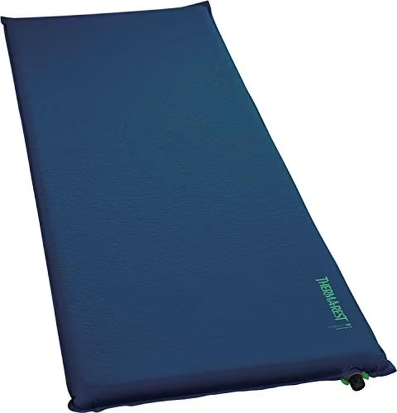 Therm-a-Rest Basecamp pad showing 2-inch foam height and non-slip polyester cover