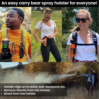 UDAP Pepper Power Magnum Bear Spray Self Defense Deterrent with Holster for Camping, Hiking, Fishing, Powerful Blast Pattern, 30 Ft Fog Barrier, 12HP, 7.9 Oz