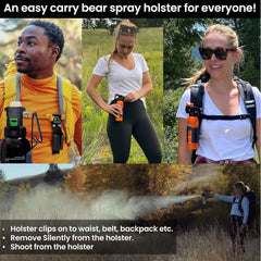 UDAP Pepper Power Magnum Bear Spray Self Defense Deterrent with Holster for Camping, Hiking, Fishing, Powerful Blast Pattern, 30 Ft Fog Barrier, 12HP, 7.9 Oz
