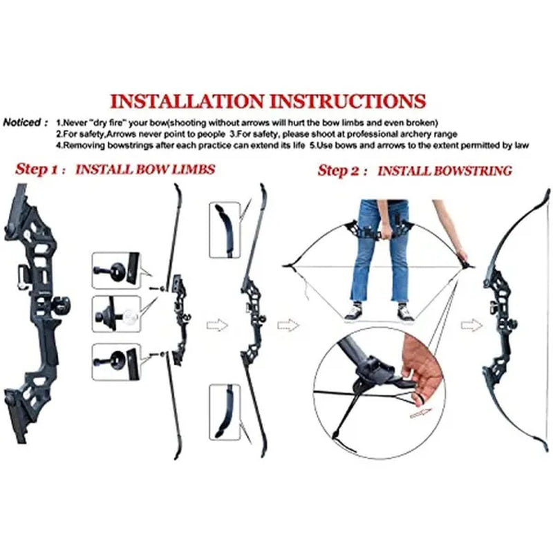 Youth Archery Recurve Bow Set for Outdoor Shooting and Hunting Practice - Right Hand - Peak Performance Outfitters