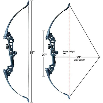 Youth Archery Recurve Bow Set for Outdoor Shooting and Hunting Practice - Right Hand - Peak Performance Outfitters