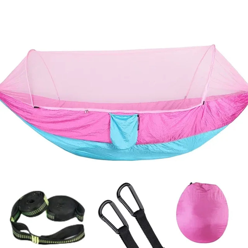 2023 Portable Camping Hammock with Mosquito Net and Pop-Up Light - Peak Performance Outfitters