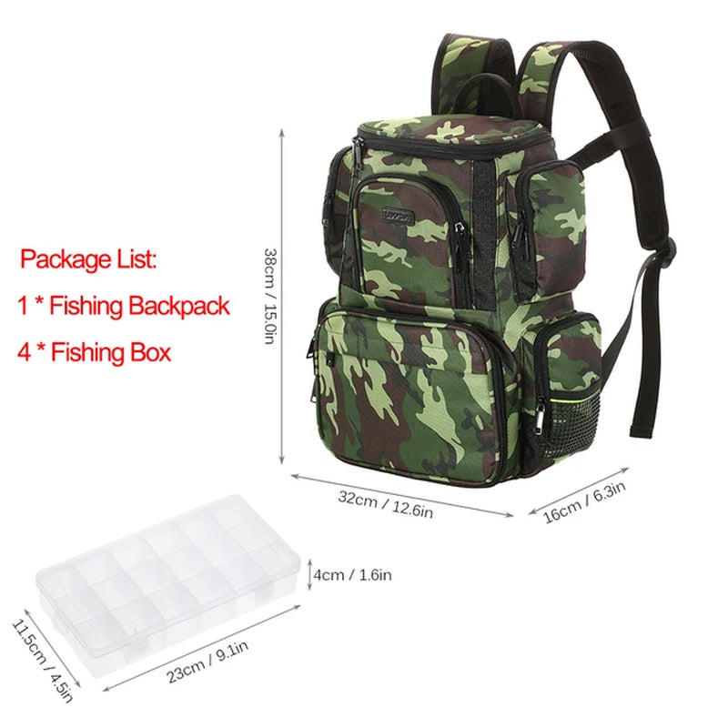 Lixada Waterproof Fishing Backpack with Adjustable Straps and Tackle Storage Bag + Tackle Boxes - Peak Performance Outfitters