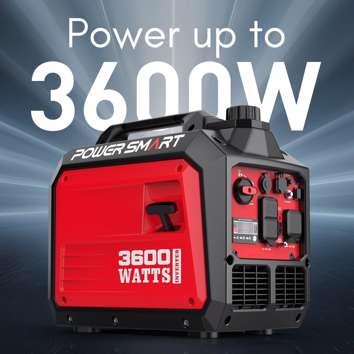 Portable Powered 3600W,Usb Output, Low Noise Quiet for Home Gas Inverter Generator EPA Compliant