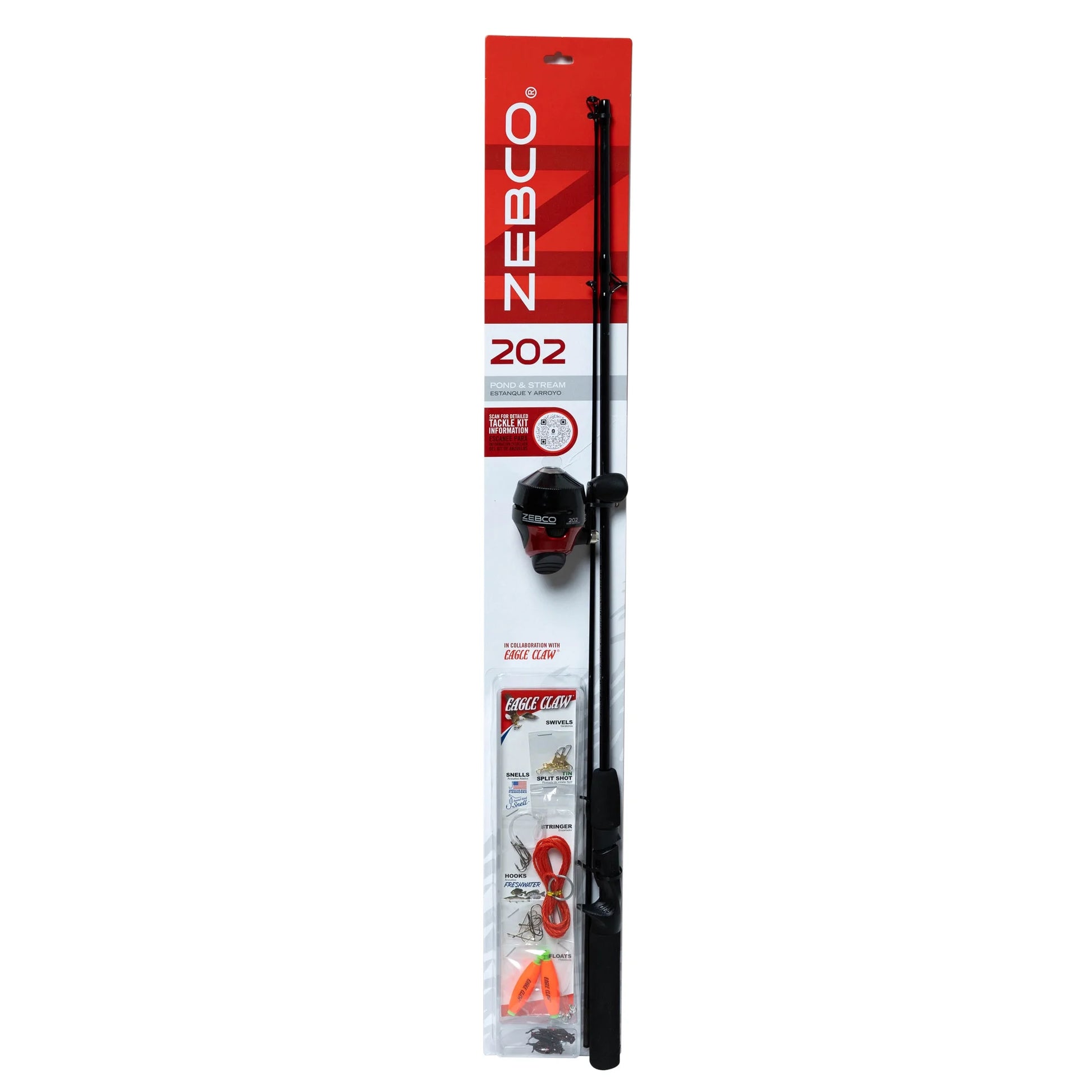 Eagle Claw 202 spincast rod and reel combo 5 foot 6 inch with tackle kit
