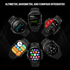CARBINOX Blaze Smart Watch with GPS – Rugged Fitness Trackers, IP69K Waterproof, 170+ Sports Modes, Gorilla Glass, Make/Receive Calls, Android & Ios Compatible