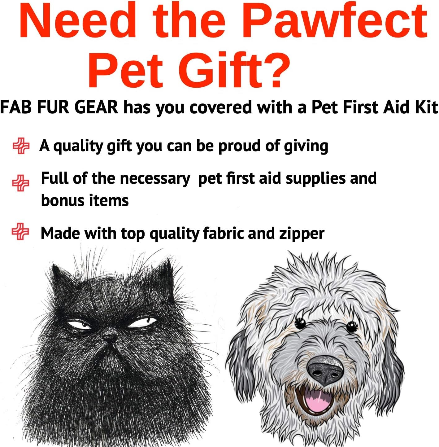 Pet First Aid Kit for Dogs - Ideal for Travel, Home, Training, Walking, and Camping