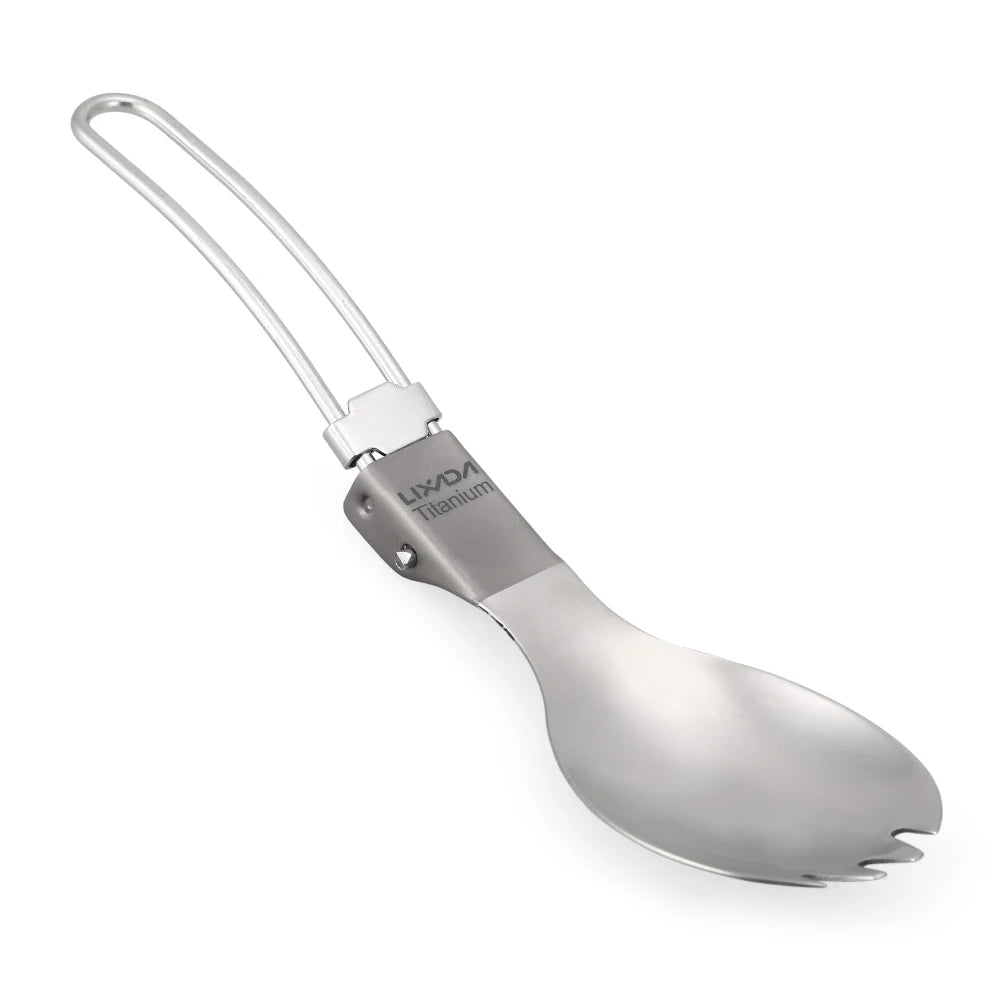 Lixada Titanium Camping Spoon Spork with Folding Handle - Peak Performance Outfitters