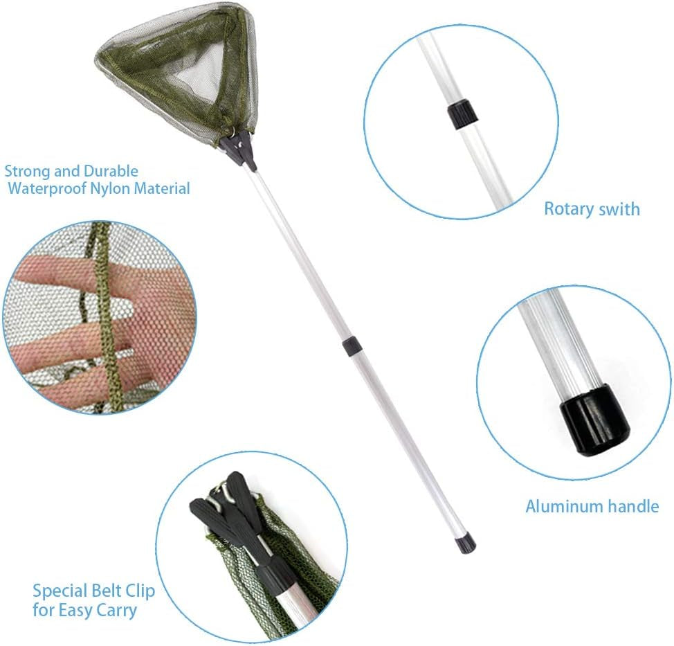 Children's Aluminum Collapsible Telescopic Fishing Net with Nylon Mesh - Ideal for Lakes and Outdoor Play - Peak Performance Outfitters