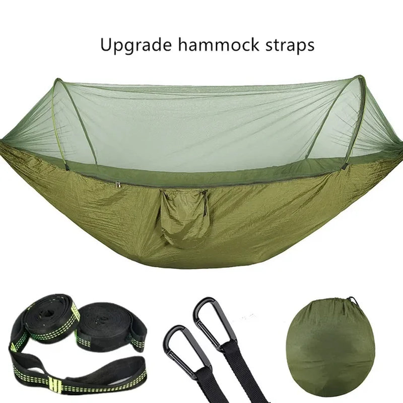 2023 Portable Camping Hammock with Mosquito Net and Pop-Up Light - Peak Performance Outfitters