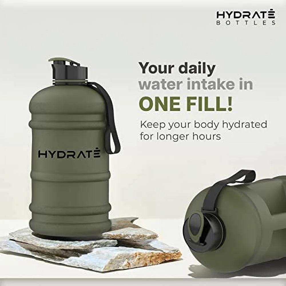 XL Matte Camo Half Gallon Water Bottle with Flip Cap, BPA Free - Ideal for Gym, Extra Strong Material (74 Oz) - Peak Performance Outfitters