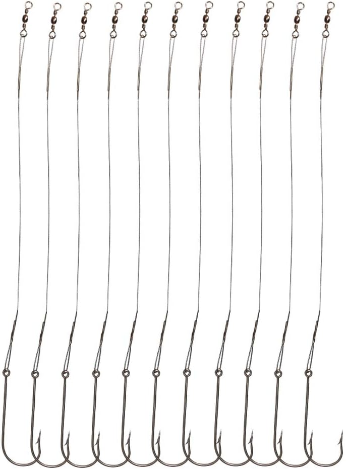 20-Piece Wire Leader Hook Rigs with Baitholder Fishing Hook and Nylon Coated Fishing Wire Leader