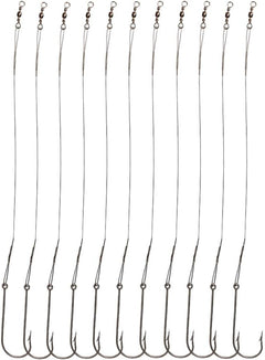 20-Piece Wire Leader Hook Rigs with Baitholder Fishing Hook and Nylon Coated Fishing Wire Leader - Peak Performance Outfitters