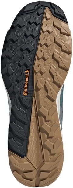 Adidas Terrex Free Hiker 2.0 Goretex hiking shoes in Aurora Ivy, Preloved Teal, and Grey, size 12.5 medium, front view