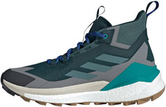 Adidas Terrex Free Hiker 2.0 Goretex hiking shoes in Aurora Ivy, Preloved Teal, and Grey, size 12.5 medium, outdoor footwear.