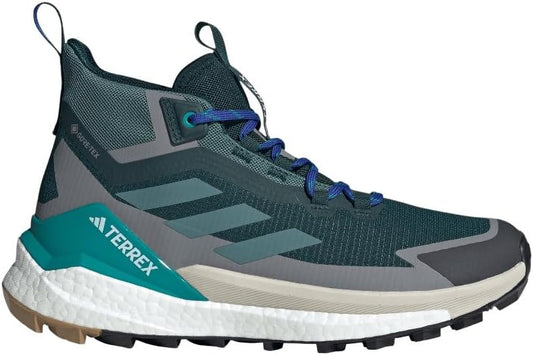 adidas Mens Terrex Free Hiker 2.0 Goretex Hiking Shoes, Aurora Ivy/Preloved Teal/Grey, 12.5 Medium