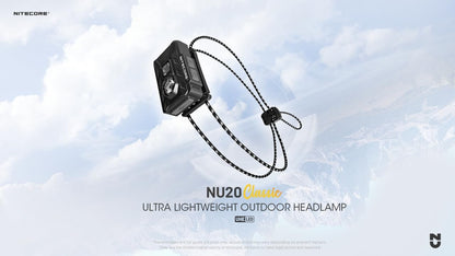 Nitecore NU20 Classic Ultralight Headlamp, 360 Lumen USB-C Rechargeable Lightweight for Backpacking, Camping, Running with Auxilary White and Red Light