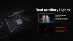 Nitecore NU20 Classic Ultralight Headlamp, 360 Lumen USB-C Rechargeable Lightweight for Backpacking, Camping, Running with Auxilary White and Red Light