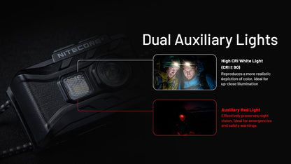 Nitecore NU20 Classic Ultralight Headlamp, 360 Lumen USB-C Rechargeable Lightweight for Backpacking, Camping, Running with Auxilary White and Red Light