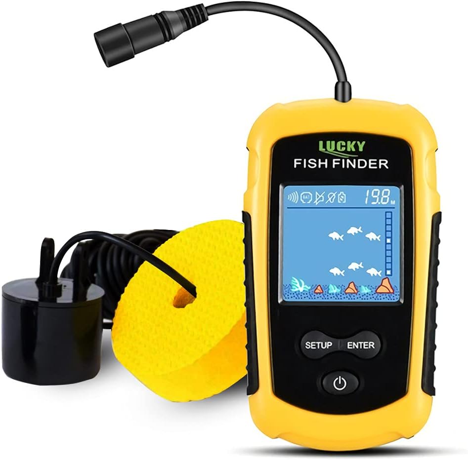 Lucky portable fish finder with wireless sonar transducer