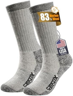 SAMSOX Merino Wool Boot Socks, Made in USA, Heavyweight with Full Cushion