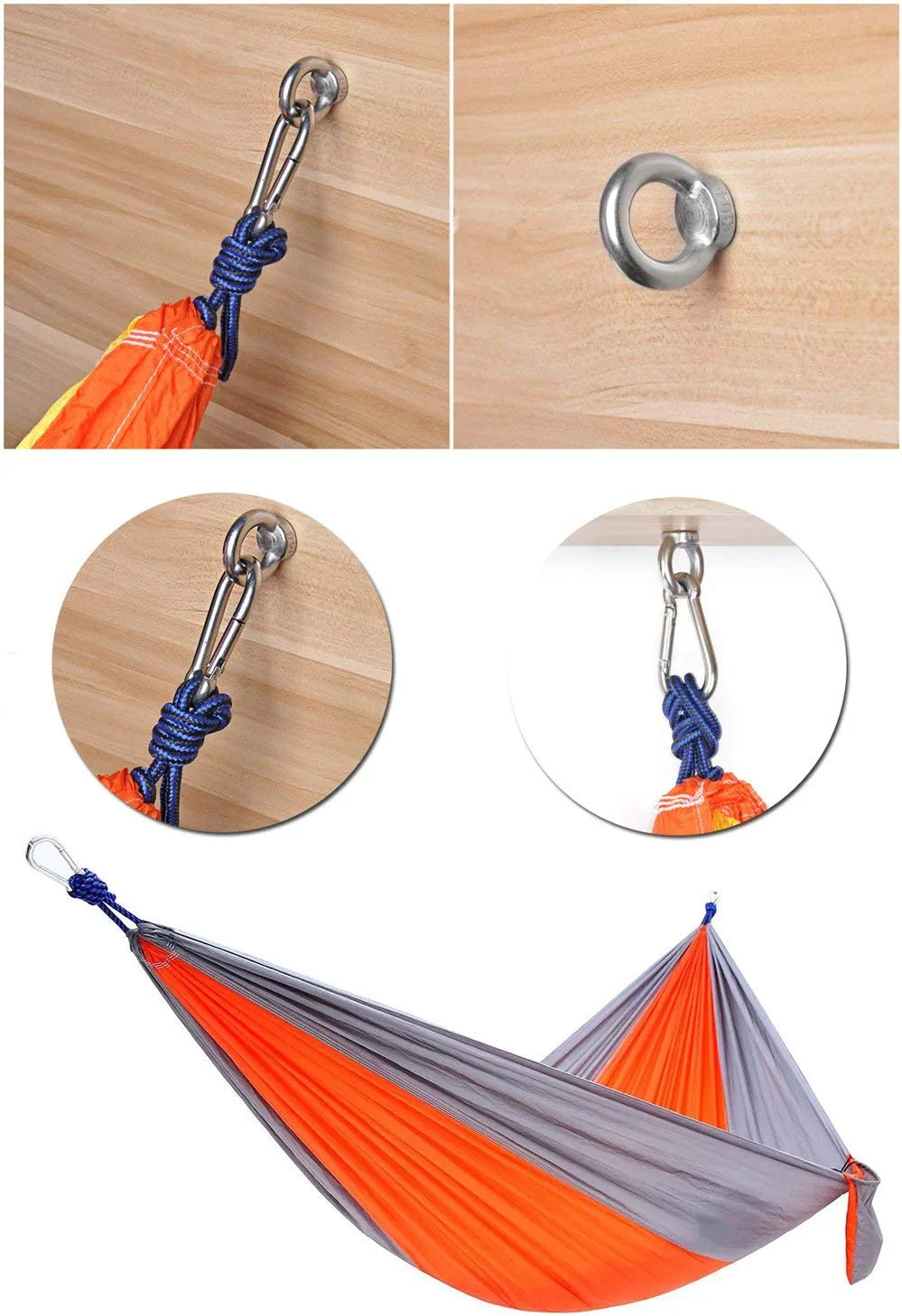 Stainless Steel Hammock Hanging Kit with 1400 Lb Load Capacity for Indoor and Outdoor Relaxation