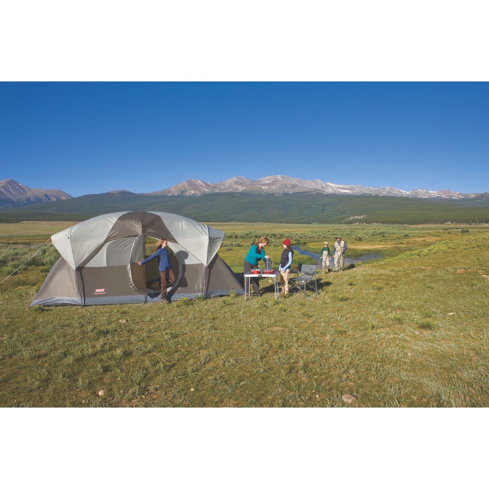 Large Capacity Weather Master Dome Camping Tent with Hinged Door for 10 People - Peak Performance Outfitters