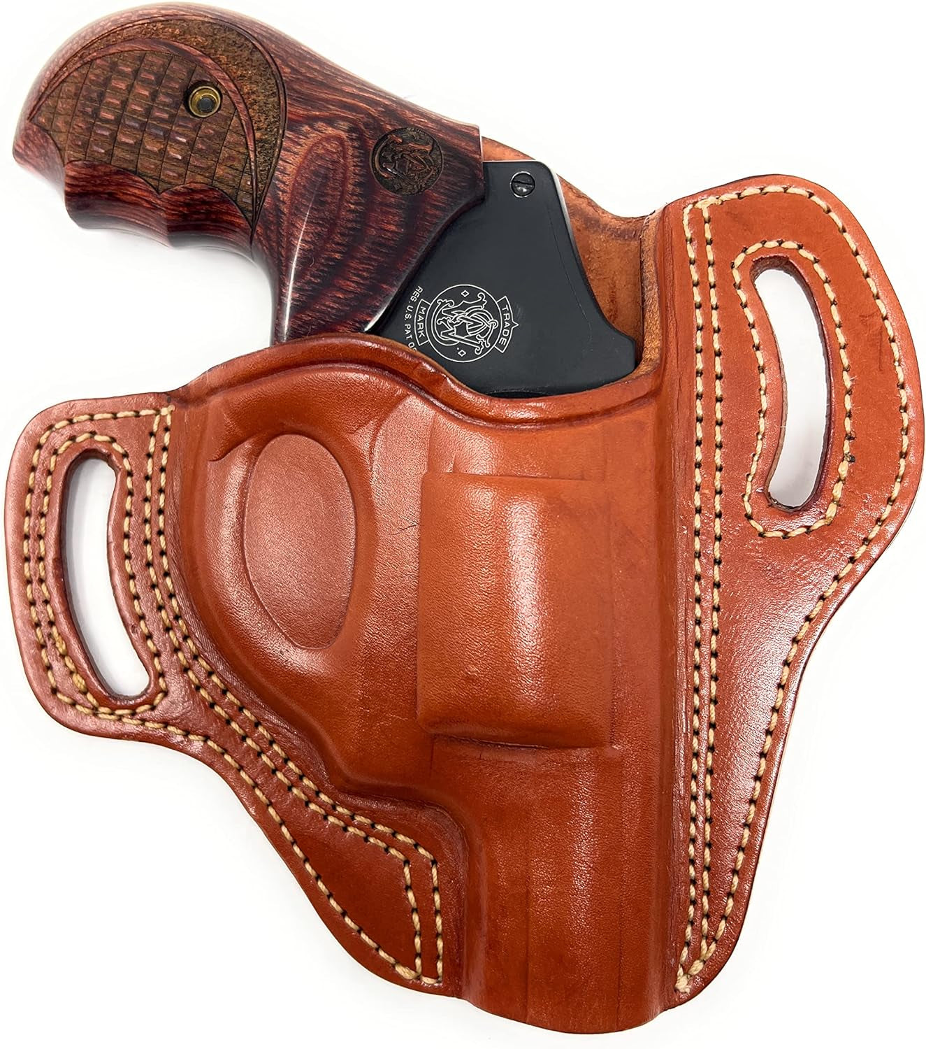 Leather OWB Holster for S&W J Frame, Ruger LCR, SP101, and Other 38 Special Snub Nose Revolvers with 2.25 Barrel - Peak Performance Outfitters