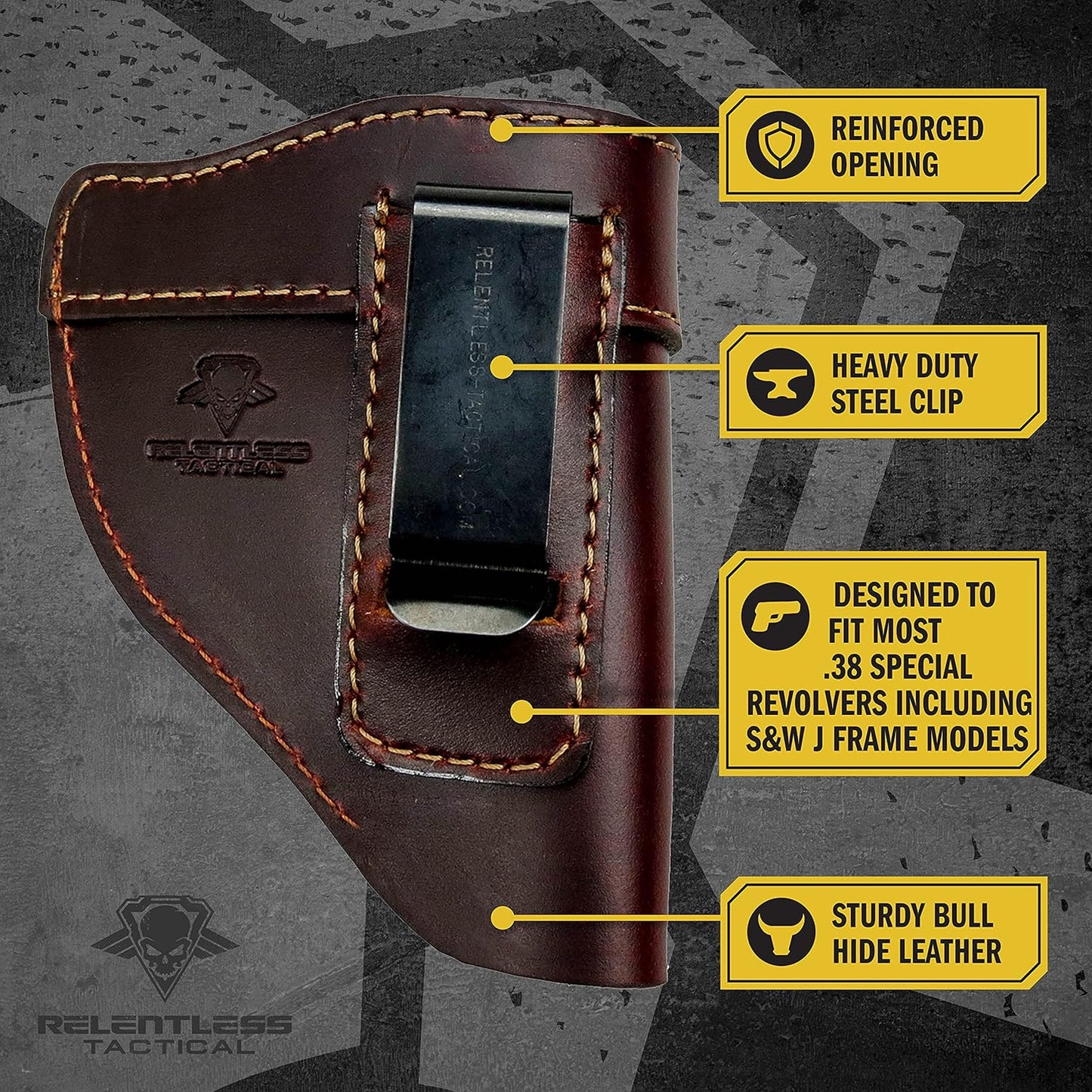 The Defender Leather IWB Holster for Most J Frame Revolvers - Made in the USA - Peak Performance Outfitters