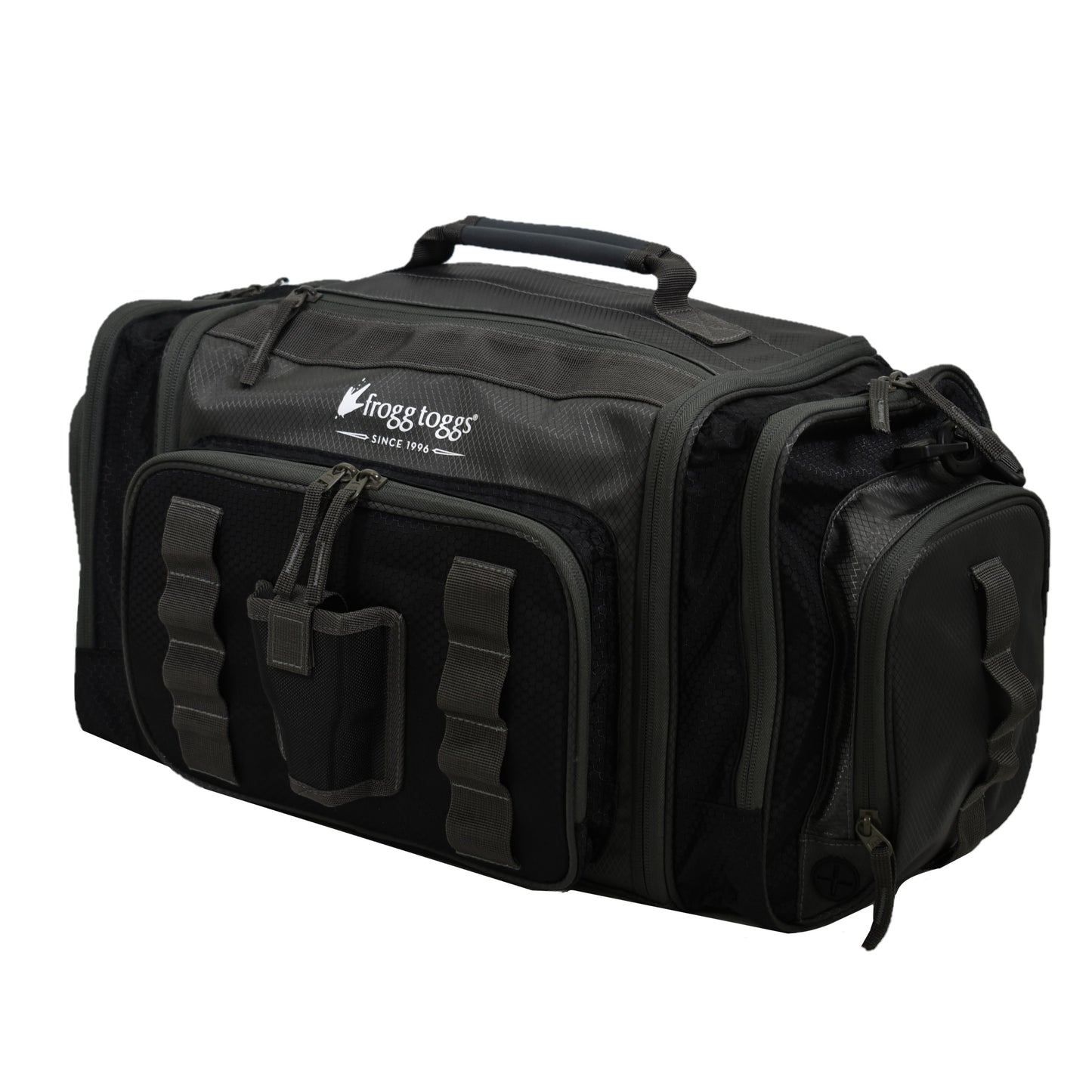 Heavy-duty waterproof fishing tackle bag with 3 trays — bass and saltwater lure storage organizer