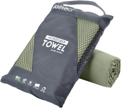 Rainleaf quick-dry camping towel laid flat showing texture