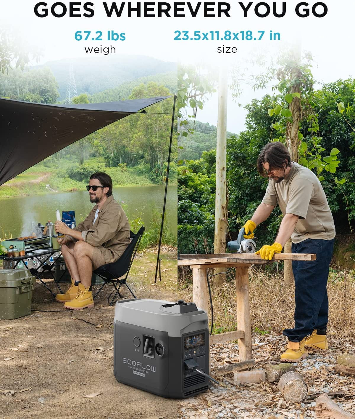 Smart Dual Fuel Generator,Gas/Lpg Inverter Generator,Integrates with Delta Pro/Delta Max/Delta 2,1800W AC Output,For Outdoor Camping,Home Backup,Emergency,Rv,Off-Grid