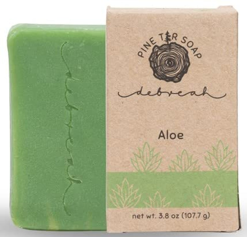 Aloe Vera Pine Tar Handmade Soap Bar - Hot Pressed, Biodegradable, Sustainable, All-Natural Body Wash - Aloe Scent, 3.8 oz - Peak Performance Outfitters