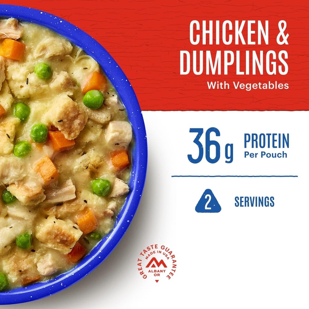 Mountain House Chicken & Dumplings Freeze Dried Backpacking & Camping Food  -6-Pack