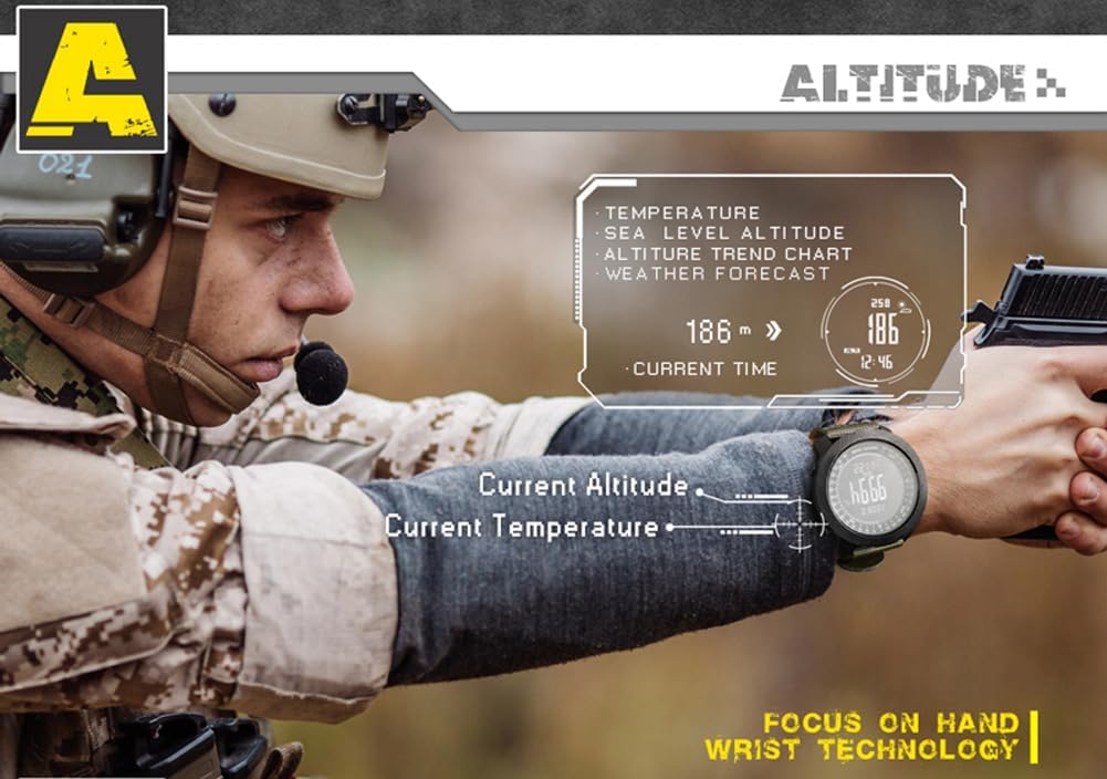 North Edge Tactical Outdoor Watch with Altimeter, Compass, Barometer, and Pedometer