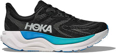 Hoka men's Arahi 8 hiking shoes with supportive design and durable outdoor traction in gray and black color.