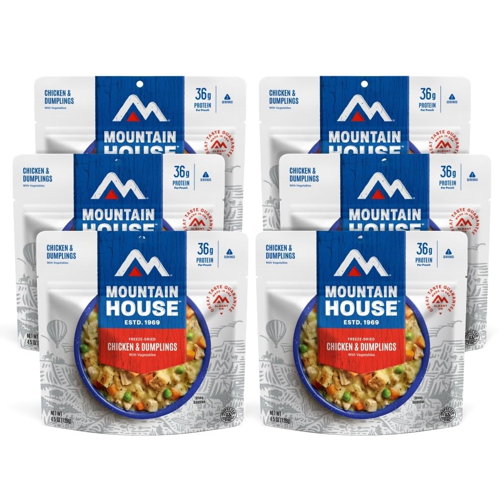 Mountain House Chicken & Dumplings Freeze Dried Backpacking & Camping Food  -6-Pack