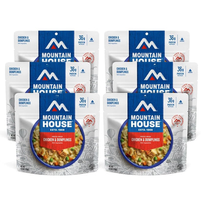 Mountain House Chicken & Dumplings Freeze Dried Backpacking & Camping Food  -6-Pack