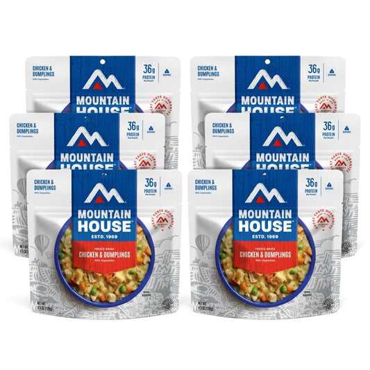 Mountain House Chicken & Dumplings Freeze Dried Backpacking & Camping Food  -6-Pack